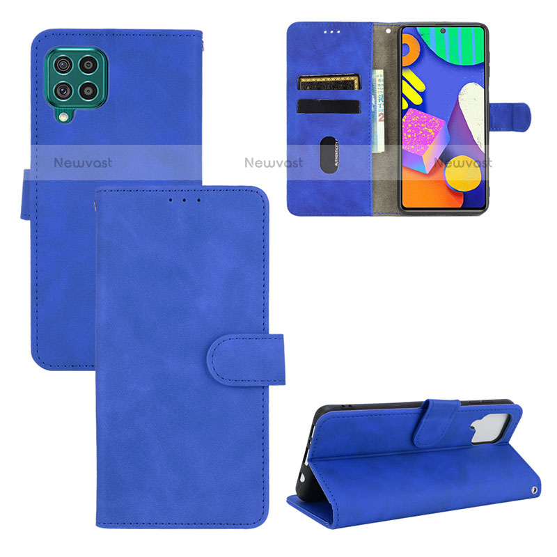 Leather Case Stands Flip Cover Holder L03Z for Samsung Galaxy M62 4G Blue