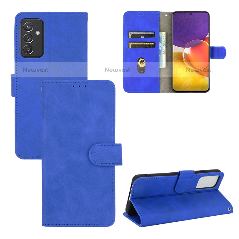 Leather Case Stands Flip Cover Holder L03Z for Samsung Galaxy Quantum2 5G Blue