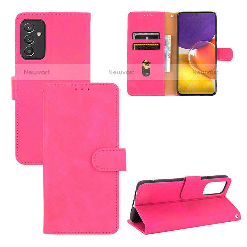 Leather Case Stands Flip Cover Holder L03Z for Samsung Galaxy Quantum2 5G Hot Pink