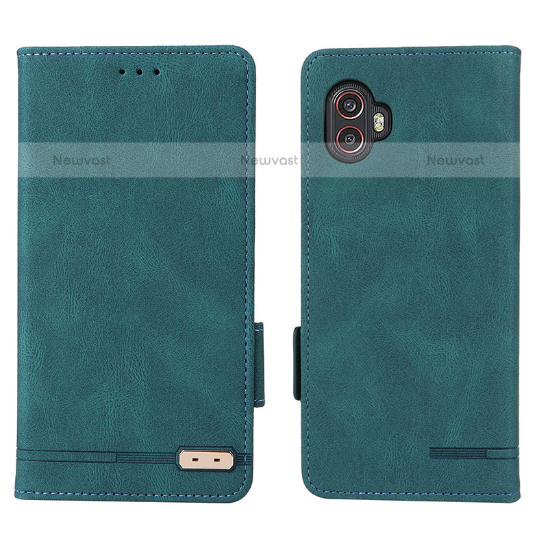 Leather Case Stands Flip Cover Holder L03Z for Samsung Galaxy XCover 6 Pro 5G Green