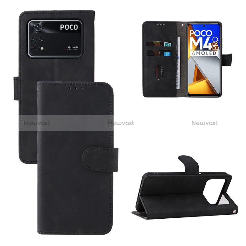 Leather Case Stands Flip Cover Holder L03Z for Xiaomi Poco M4 Pro 4G