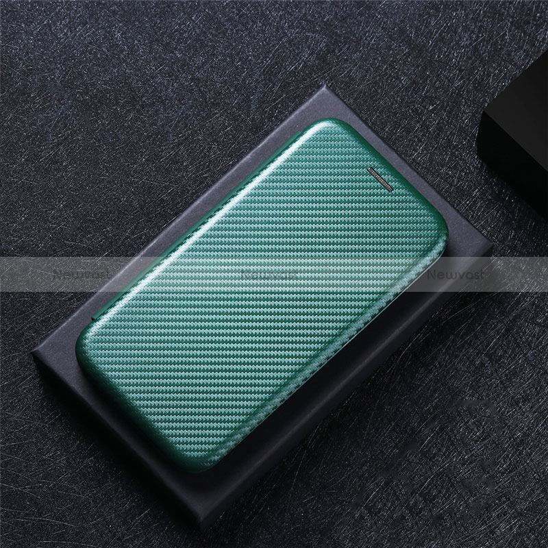 Leather Case Stands Flip Cover Holder L04Z for Asus ZenFone 8 Mini Green