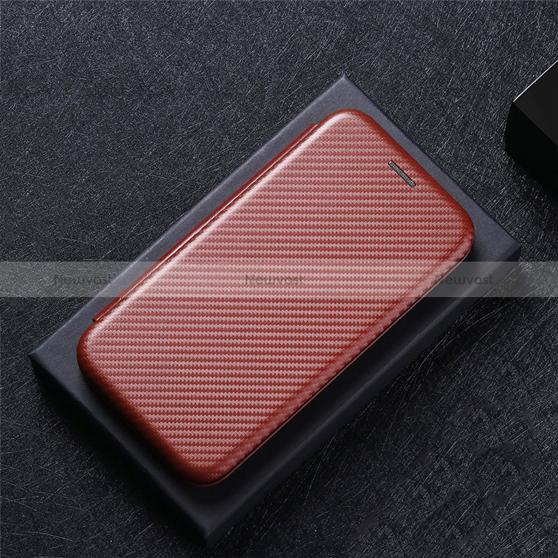 Leather Case Stands Flip Cover Holder L04Z for Google Pixel 8 5G Brown