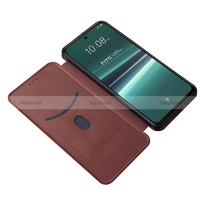 Leather Case Stands Flip Cover Holder L04Z for HTC U23 5G