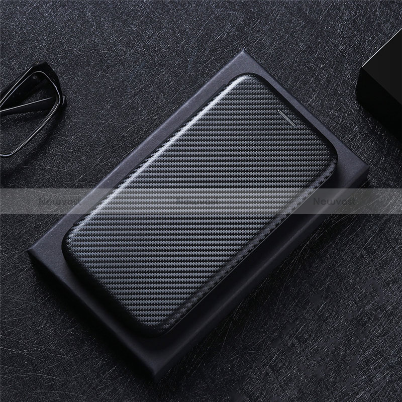 Leather Case Stands Flip Cover Holder L04Z for Huawei Honor X8a 4G Black