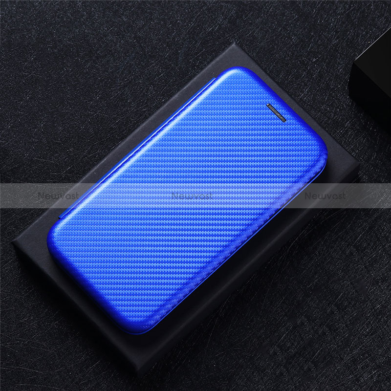 Leather Case Stands Flip Cover Holder L04Z for Huawei Honor X8b Blue