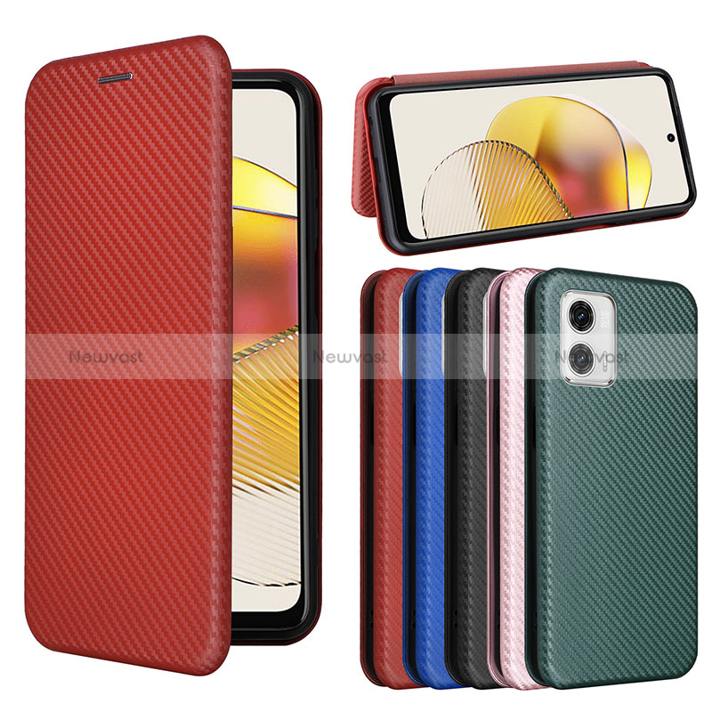 Leather Case Stands Flip Cover Holder L04Z for Motorola Moto G53y 5G