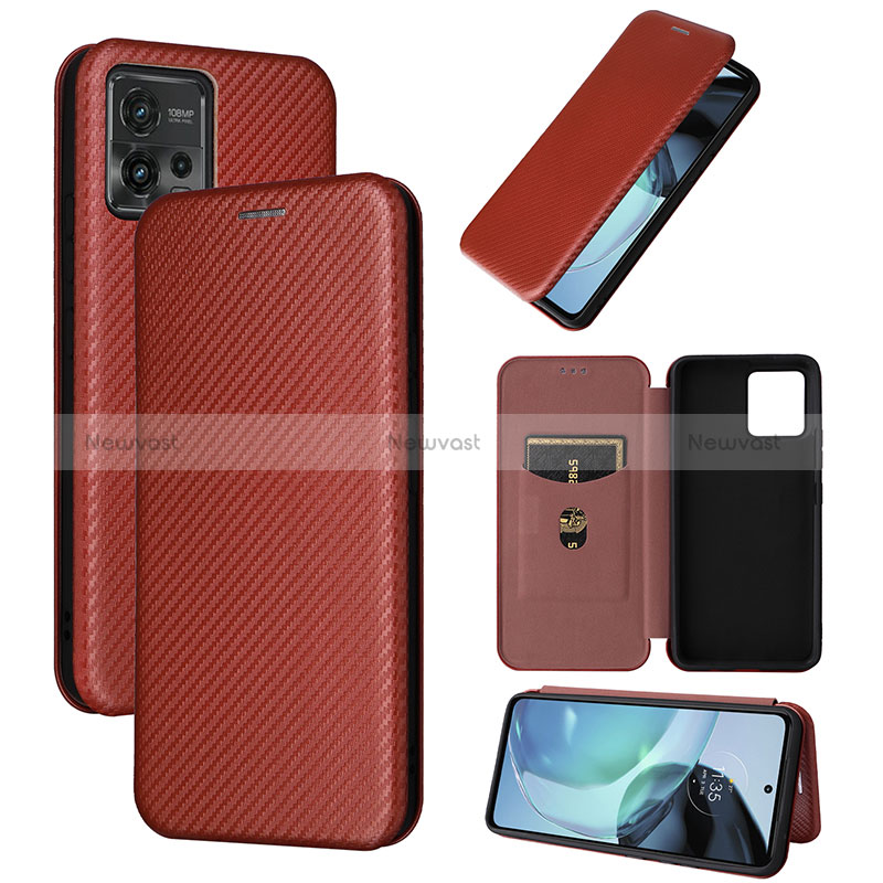 Leather Case Stands Flip Cover Holder L04Z for Motorola Moto G72