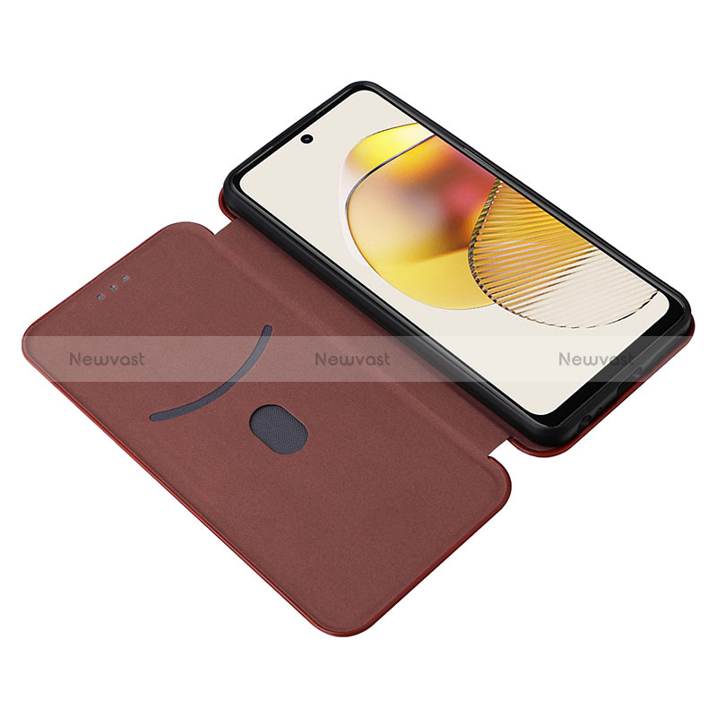 Leather Case Stands Flip Cover Holder L04Z for Motorola Moto G73 5G