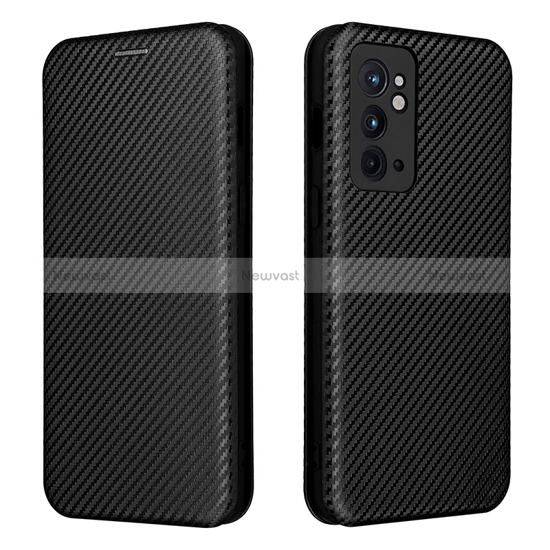 Leather Case Stands Flip Cover Holder L04Z for OnePlus 9RT 5G Black