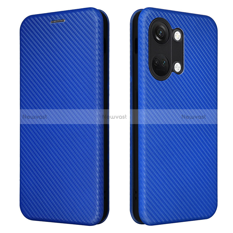 Leather Case Stands Flip Cover Holder L04Z for OnePlus Nord 3 5G Blue