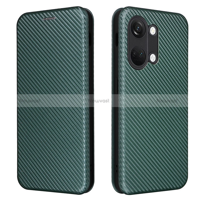 Leather Case Stands Flip Cover Holder L04Z for OnePlus Nord 3 5G Green