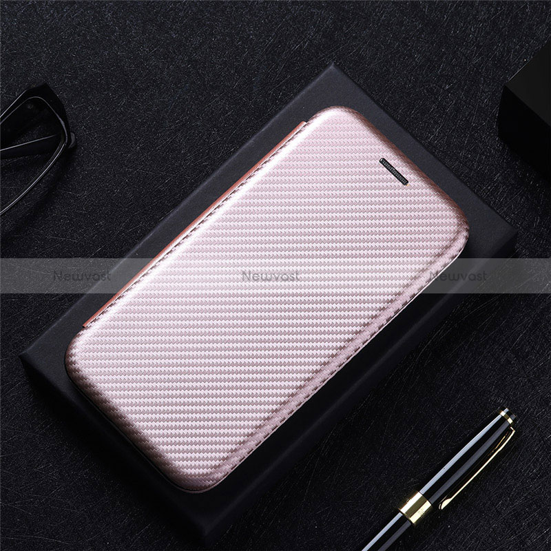 Leather Case Stands Flip Cover Holder L04Z for Oppo Find X7 5G Rose Gold