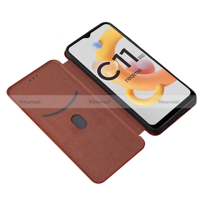 Leather Case Stands Flip Cover Holder L04Z for Realme C11 (2021)