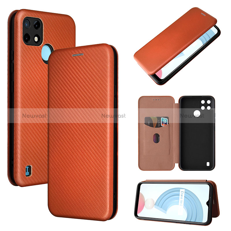 Leather Case Stands Flip Cover Holder L04Z for Realme C25Y India