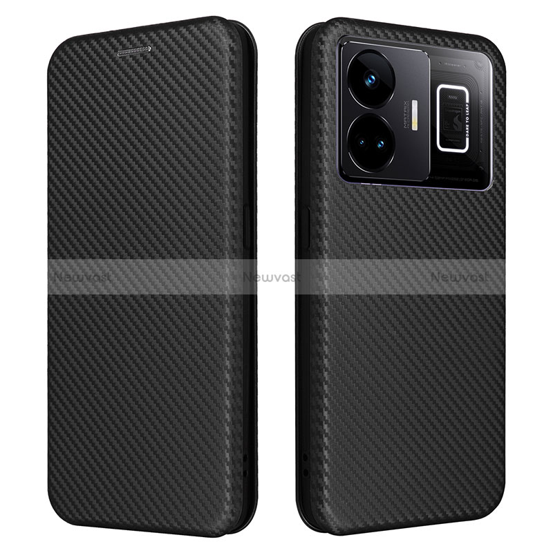 Leather Case Stands Flip Cover Holder L04Z for Realme GT Neo6 5G Black
