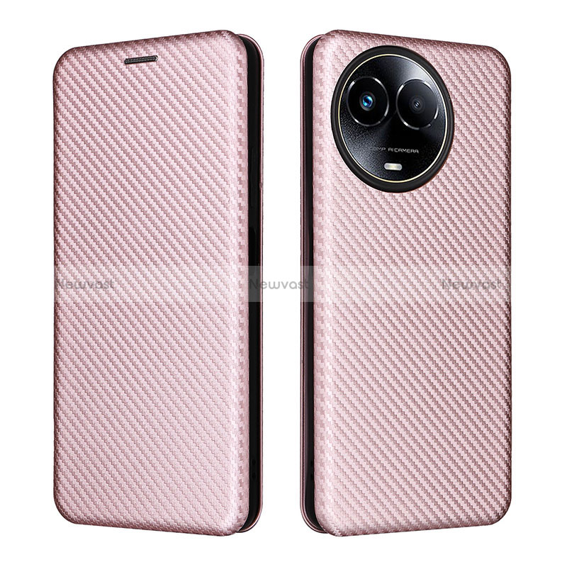 Leather Case Stands Flip Cover Holder L04Z for Realme V50 5G Rose Gold