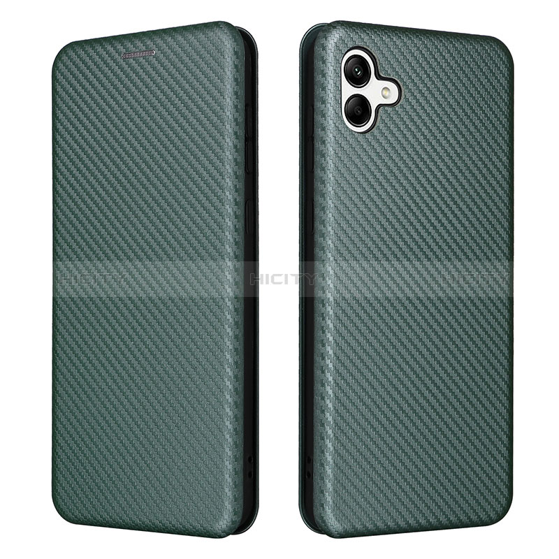 Leather Case Stands Flip Cover Holder L04Z for Samsung Galaxy A04E Green