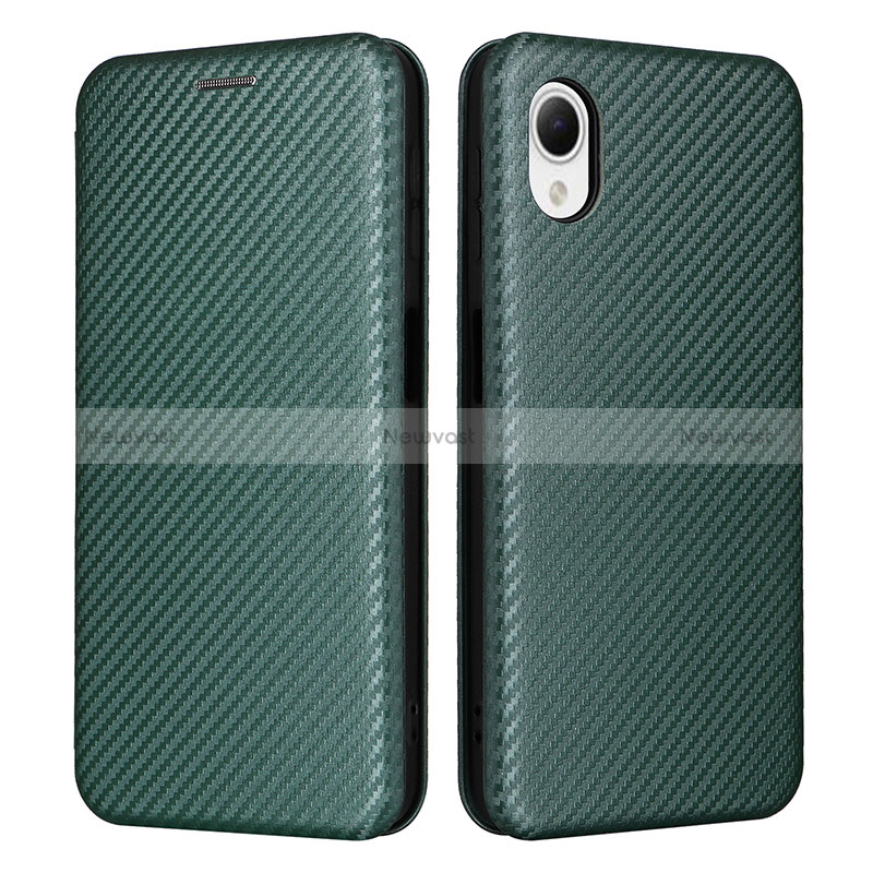 Leather Case Stands Flip Cover Holder L04Z for Samsung Galaxy A23s Green