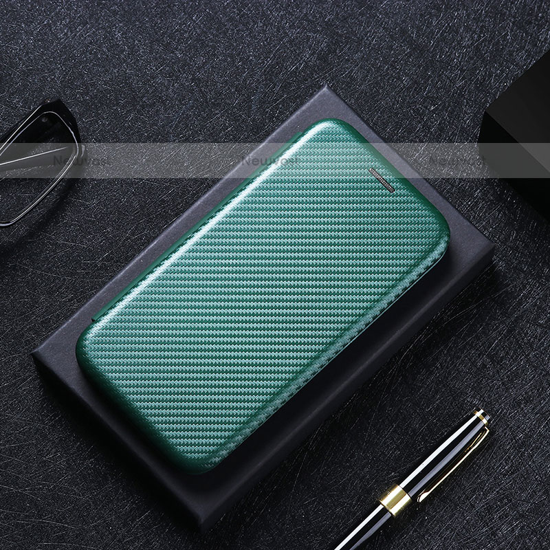 Leather Case Stands Flip Cover Holder L04Z for Samsung Galaxy A42 5G Green