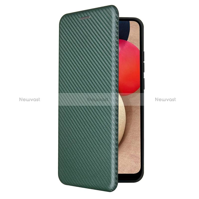 Leather Case Stands Flip Cover Holder L04Z for Samsung Galaxy F02S SM-E025F Green