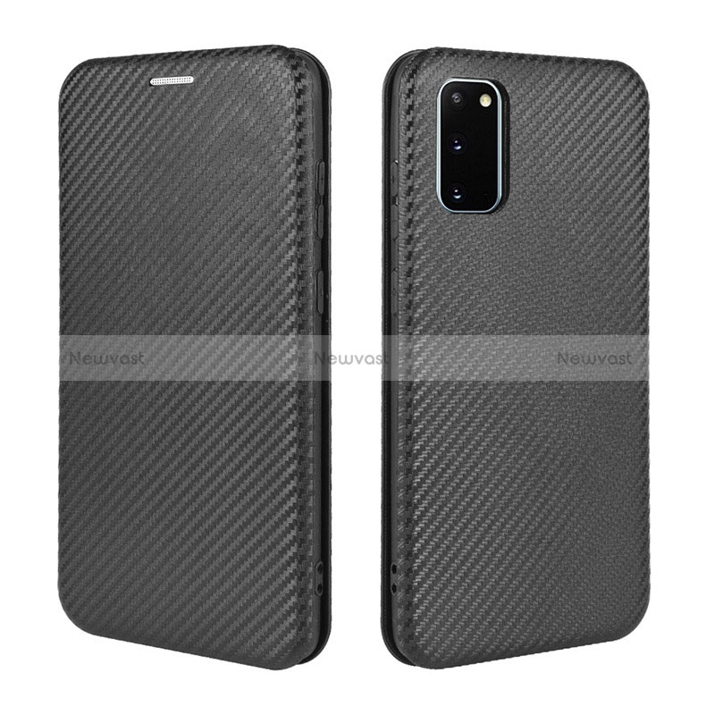 Leather Case Stands Flip Cover Holder L04Z for Samsung Galaxy S20 FE (2022) 5G Black