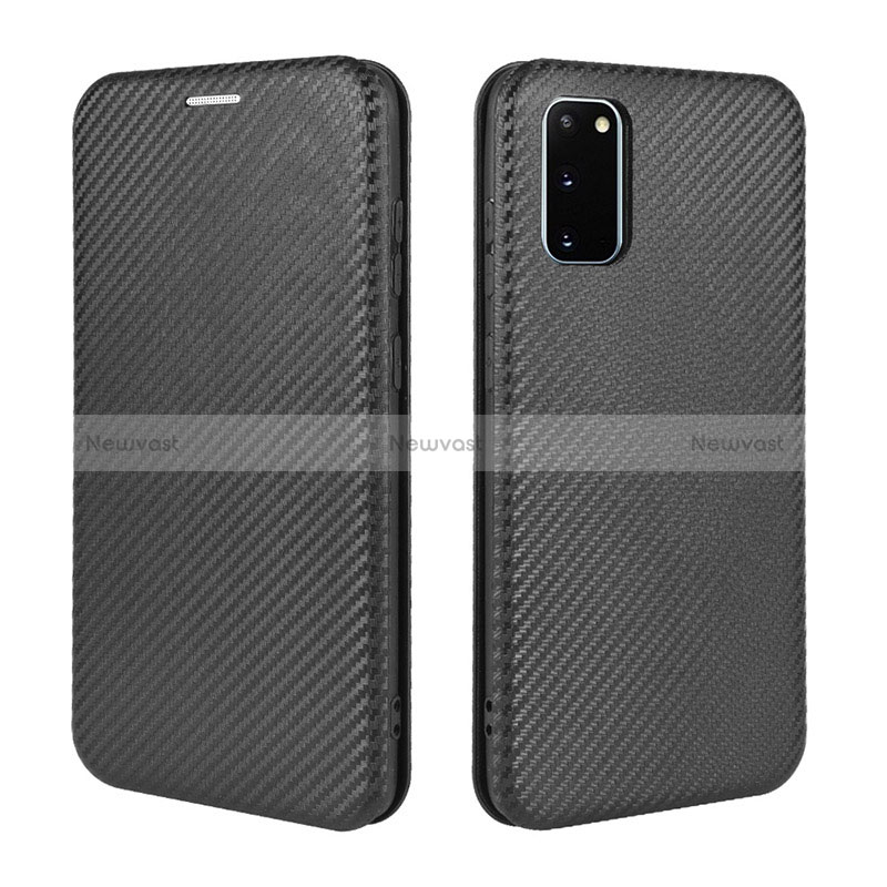 Leather Case Stands Flip Cover Holder L04Z for Samsung Galaxy S20 FE 5G Black