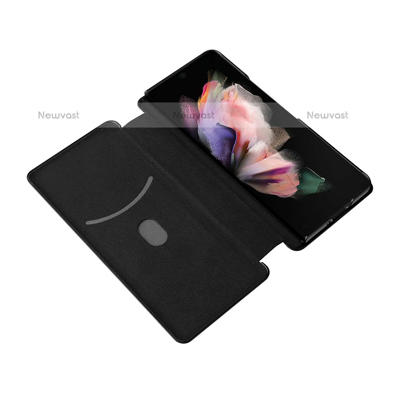 Leather Case Stands Flip Cover Holder L04Z for Samsung Galaxy Z Fold3 5G