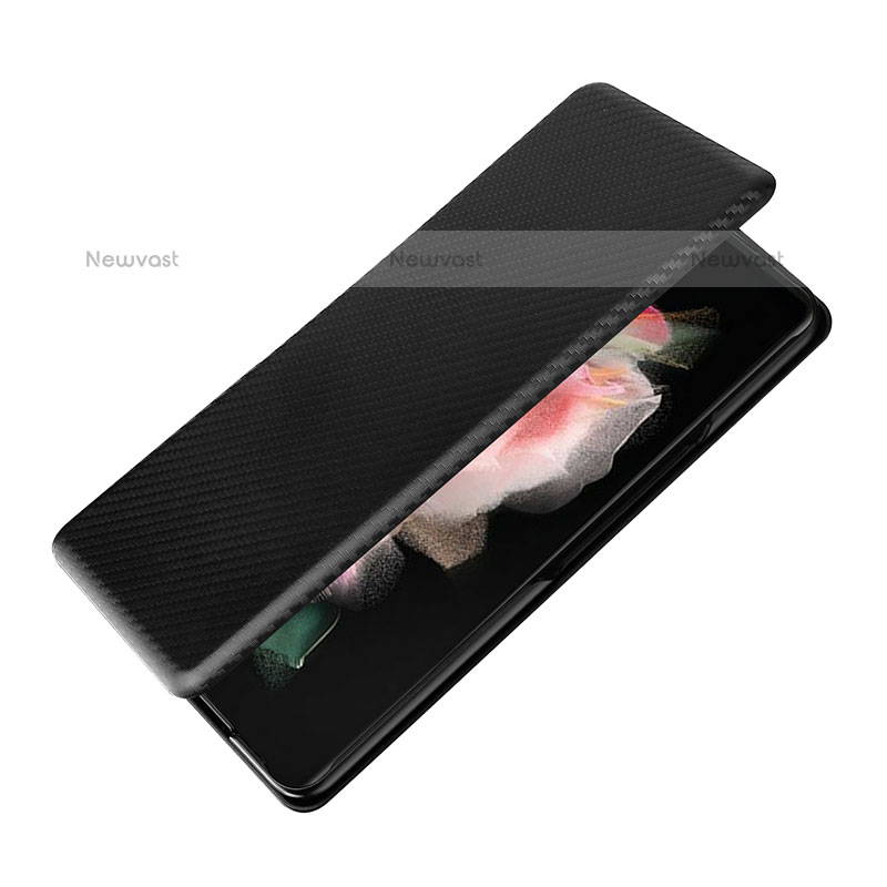 Leather Case Stands Flip Cover Holder L04Z for Samsung Galaxy Z Fold3 5G