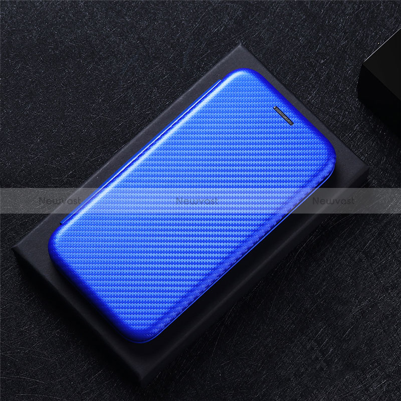 Leather Case Stands Flip Cover Holder L04Z for Sharp Aquos R6 Blue