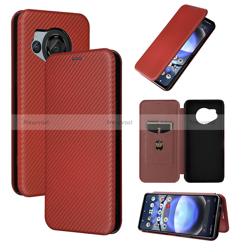 Leather Case Stands Flip Cover Holder L04Z for Sharp Aquos R8