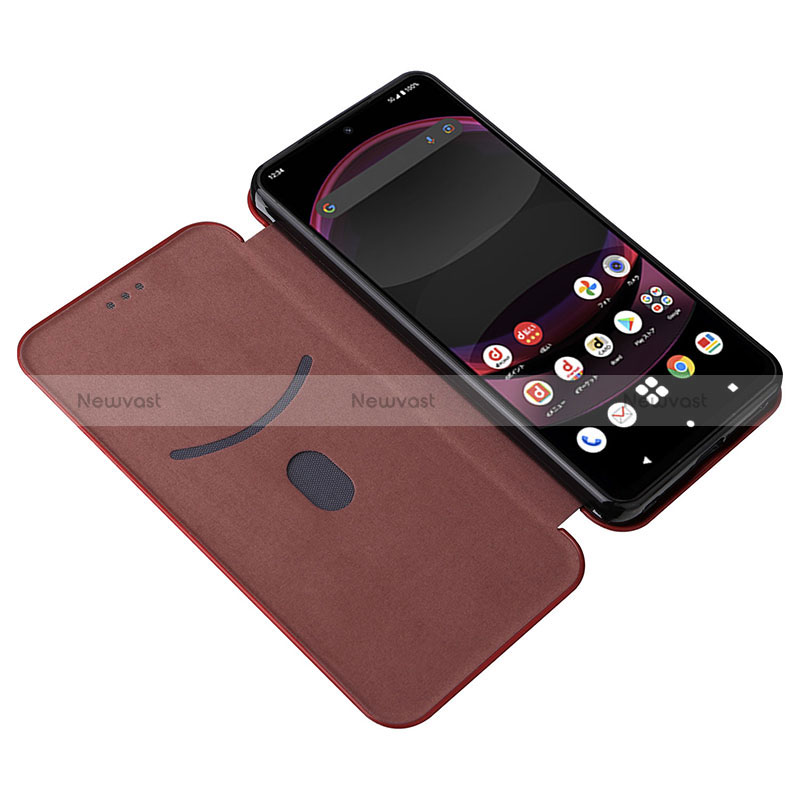 Leather Case Stands Flip Cover Holder L04Z for Sharp Aquos R8 Pro