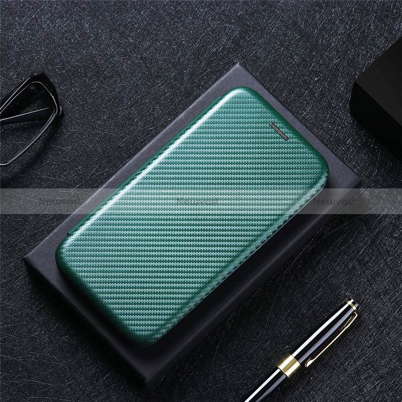 Leather Case Stands Flip Cover Holder L04Z for Vivo Y75 5G Green