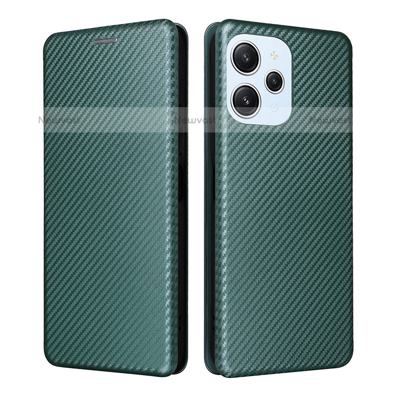 Leather Case Stands Flip Cover Holder L04Z for Xiaomi Redmi Note 12R 5G Green