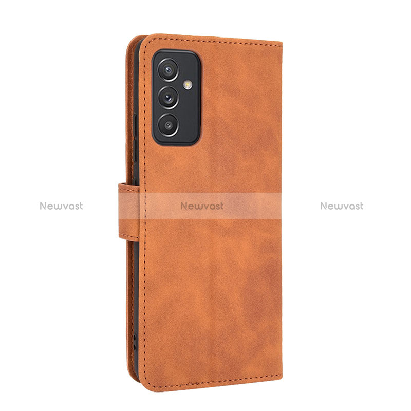 Leather Case Stands Flip Cover Holder L05Z for Samsung Galaxy A15 4G Brown
