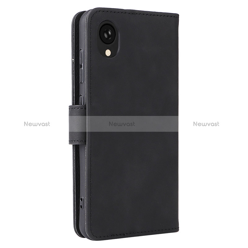 Leather Case Stands Flip Cover Holder L05Z for Samsung Galaxy A22 5G SC-56B Black