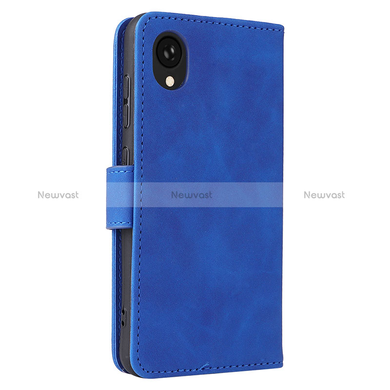 Leather Case Stands Flip Cover Holder L05Z for Samsung Galaxy A22 5G SC-56B Blue