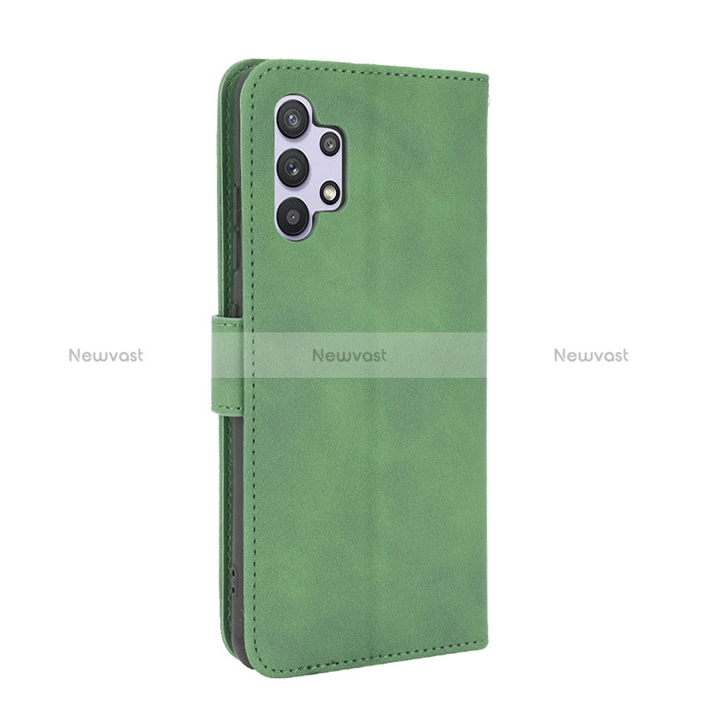 Leather Case Stands Flip Cover Holder L05Z for Samsung Galaxy A32 5G Green
