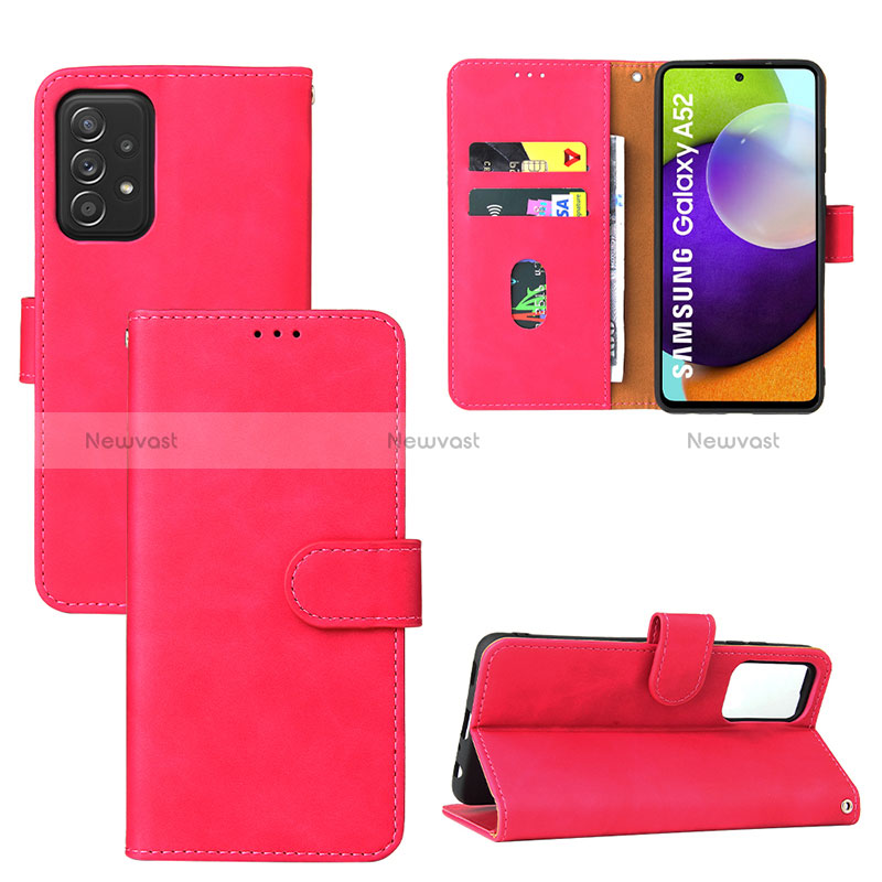 Leather Case Stands Flip Cover Holder L05Z for Samsung Galaxy A52 4G