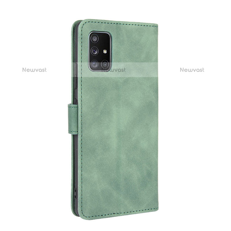 Leather Case Stands Flip Cover Holder L05Z for Samsung Galaxy A71 4G A715 Green