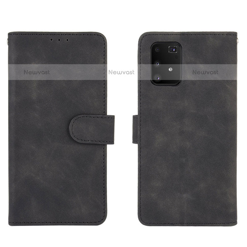 Leather Case Stands Flip Cover Holder L05Z for Samsung Galaxy A91 Black