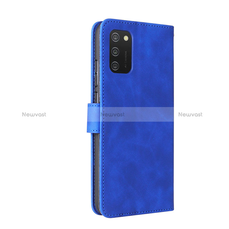 Leather Case Stands Flip Cover Holder L05Z for Samsung Galaxy F02S SM-E025F Blue