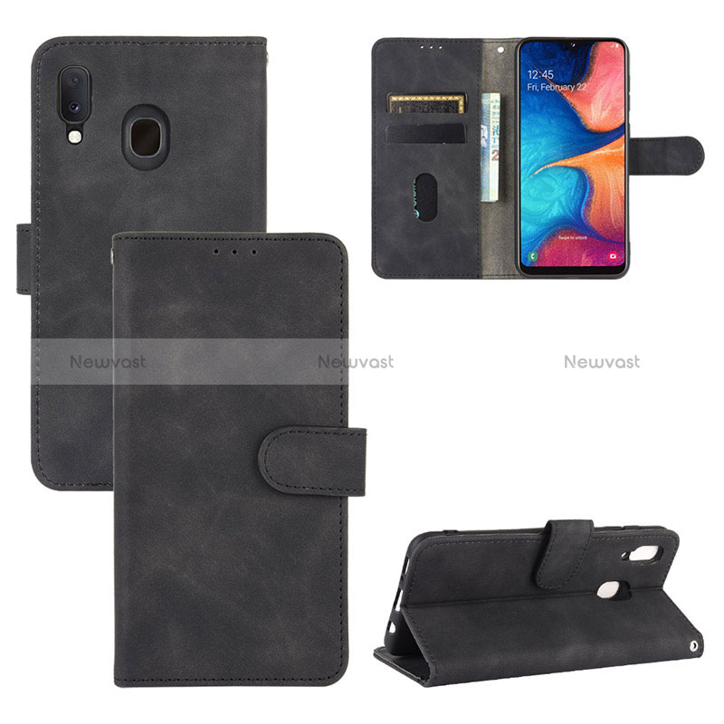 Leather Case Stands Flip Cover Holder L05Z for Samsung Galaxy M10S Black