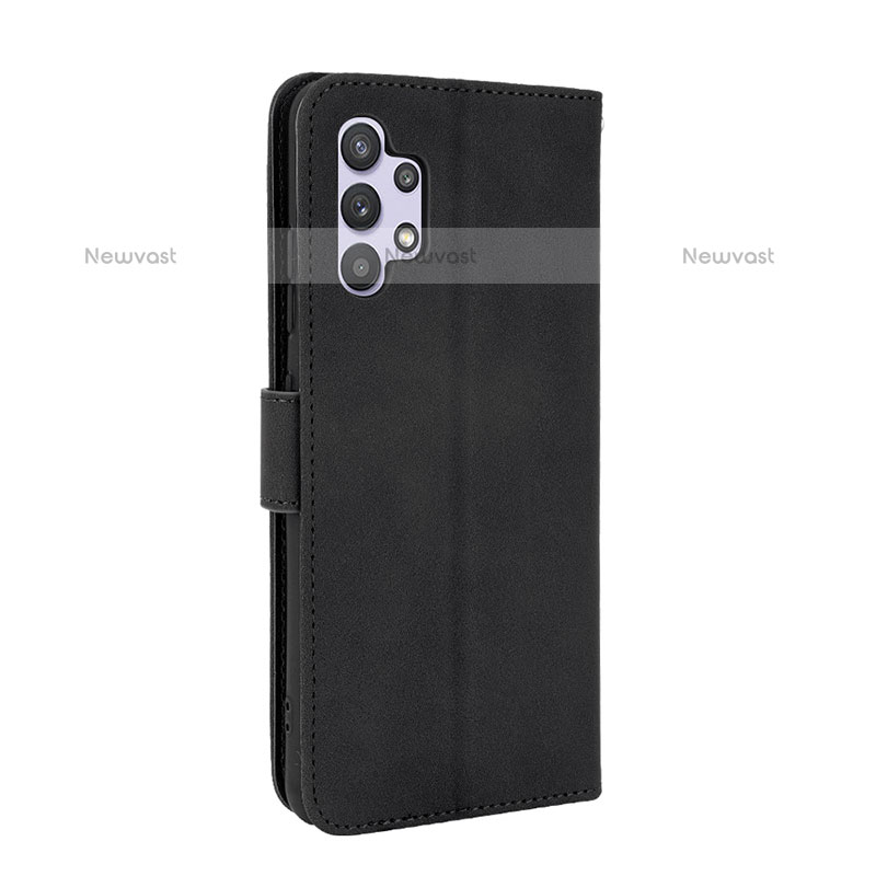 Leather Case Stands Flip Cover Holder L05Z for Samsung Galaxy M32 5G Black