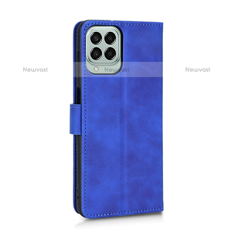 Leather Case Stands Flip Cover Holder L05Z for Samsung Galaxy M33 5G Blue