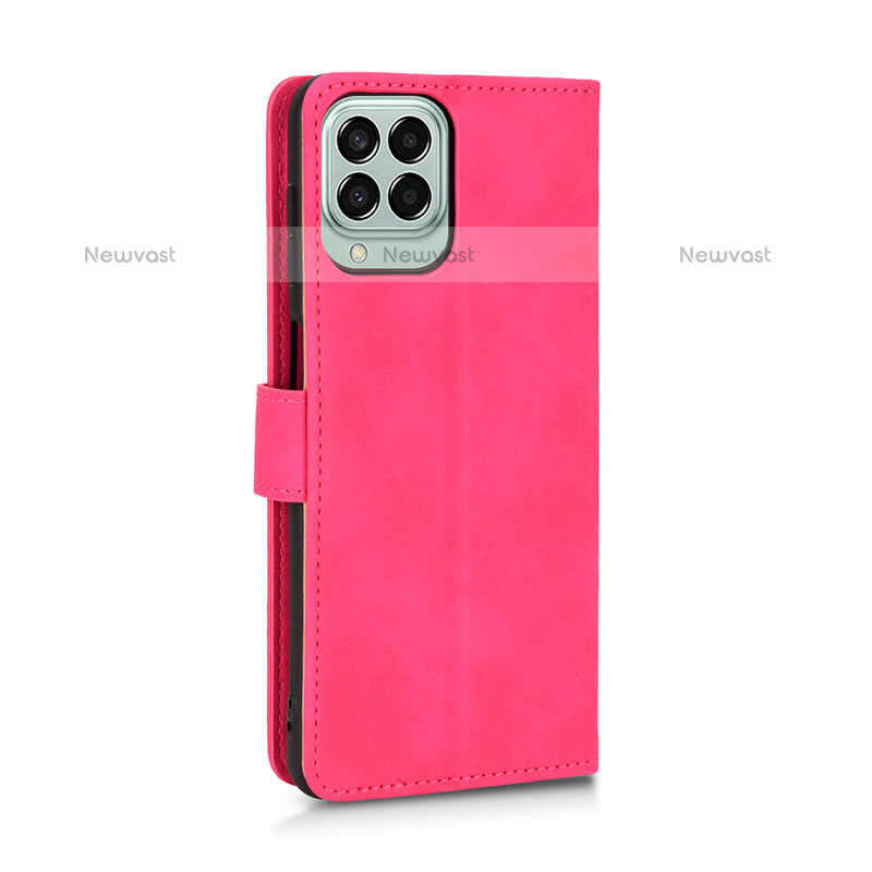 Leather Case Stands Flip Cover Holder L05Z for Samsung Galaxy M33 5G Hot Pink