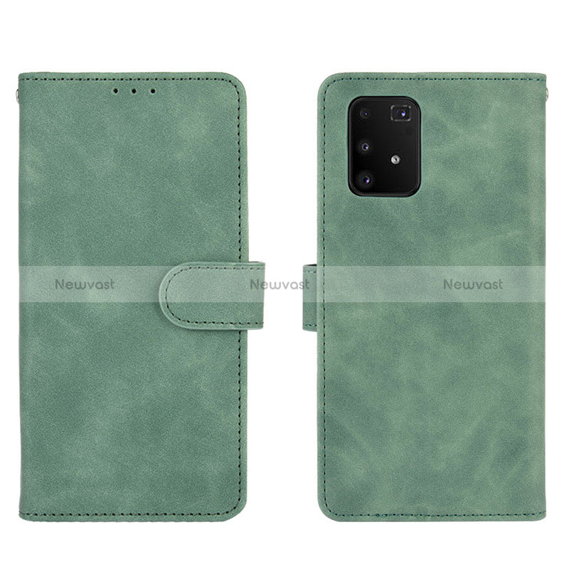 Leather Case Stands Flip Cover Holder L05Z for Samsung Galaxy M80S Green