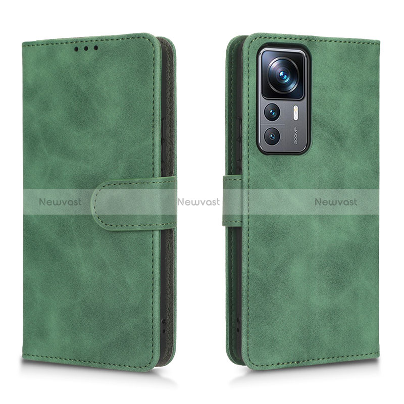 Leather Case Stands Flip Cover Holder L05Z for Xiaomi Mi 12T 5G Green