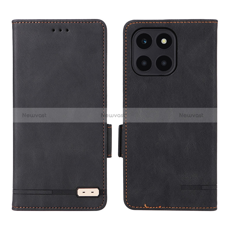 Leather Case Stands Flip Cover Holder L06Z for Huawei Honor X6a Black