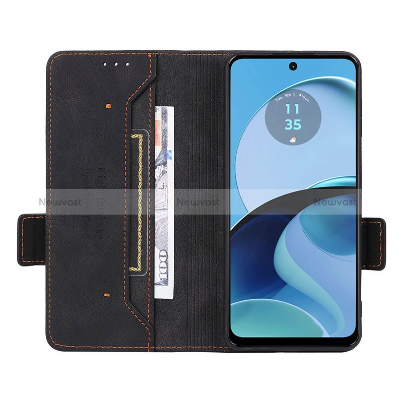 Leather Case Stands Flip Cover Holder L06Z for Motorola Moto G14